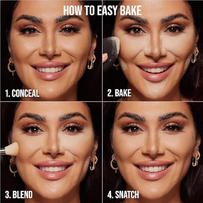 H.U.D.A BEAUTY E-Bake Loose Baking & Setting Powder (Pound Cake) 0.71 oz / 20 g + Bonus Acne Patch (36 Pieces)
