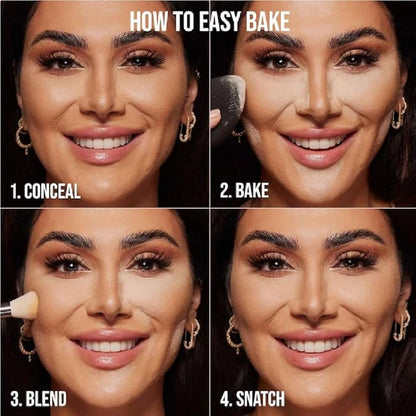 H.U.D.A BEAUTY E-Bake Loose Baking & Setting Powder (Pound Cake) 0.71 oz / 20 g + Bonus Acne Patch (36 Pieces)