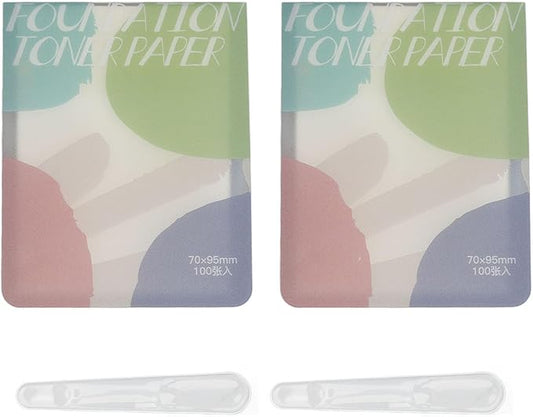 2pcs Liquid Palette Paper Disposable Makeup Coloring Paper with Mixing Stick Makeup Lipstick Mixing Paper, Makeup Palette Mixing Tray Apply for Eye Shadow Lipsticks