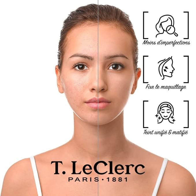 T. Leclerc Compact Pressed Powder - Super-Blendable Face Makeup Longwear Portable Matte Finish for Radiant Natural Medium to Full Coverage Airbrushing Mineral Based For Pores & Imperfections (Canelle)