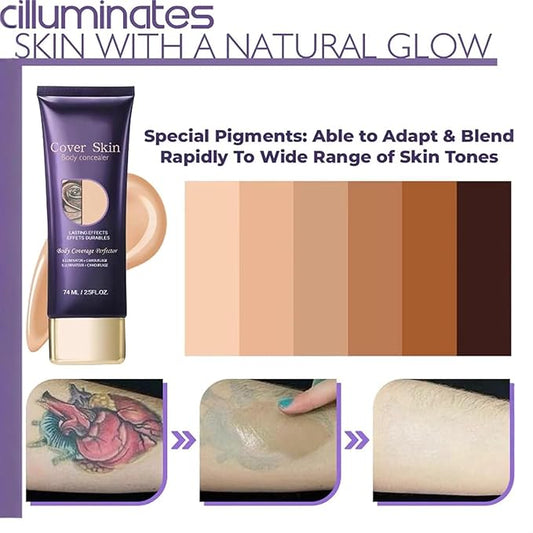 2Pcs Body Makeup Coverage Set, All Over Complexion Perfector, Waterproof Complexion Perfector, Long-Lasting Transfer-Resistant Cream, Cream Body Makeup