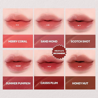 TIRTIR [*Mini Size Waterism Tinted Lip Gloss #07 Cassis Plum, 0.06 Fl Oz – Kiss Ready Lipgloss, 12H Long Lasting Non Sticky Natural Tinted Glow Korean Multiuse Cheek and Lip Tint for Women gift
