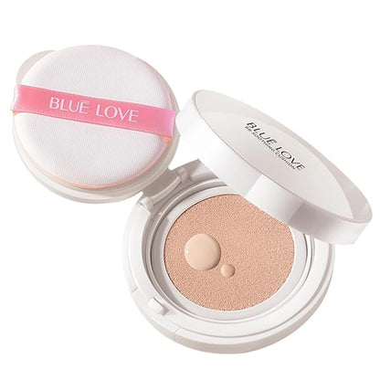 BLUE LOVE Cushion Liquid Foundation - Lightweight, Long-Lasting Concealer & Tinted Moisturizer for Flawless Face Makeup, Perfect for Mature Skin (Ivory)