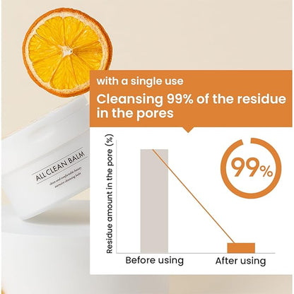 HEIMISH All Clean Balm Mandarin - Cleansing Balm, Waterproof Makeup Remover, Face Cleanser, Oil Based Cleanser, Korean Skincare with Natural Aroma Oil, Vegan, For All Skin Types, 4.0fl.oz/120ml