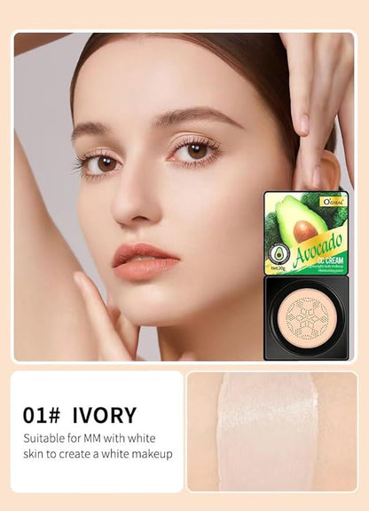 O'CHEAL Mushroom Head Air Cushion BB Cream Foundation Cream for Face Makeup Concealer Cushion for Face Comestics Make Up Cushion Compact Ivory