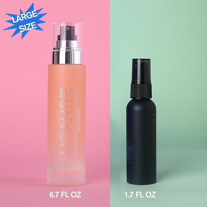 UCANBE Dewy Makeup Setting Spray + 86 Colors Eyeshadow Palette with 15pcs Makeup Brushes Set Matte Glitter Long Lasting Highly Pigmented Waterproof Contour Blush Powder Highlighter