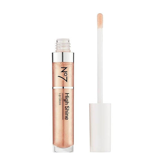 No7 High Shine Lip Gloss - Honey Bloom - Moisturizing, High-Shine Lip Gloss with Jojoba Oil for Lips - Hydrating, Longwear Lip Makeup - Non-Sticky Formula (8ml)