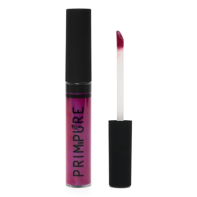 Prim and Pure Natural Mineral Lip Gloss for Women and Teens - Longwear Cruelty Free - Highly Pigmented, Hydrating, and Moisturizing Formula - Made in USA (MAGENTA SHADE)