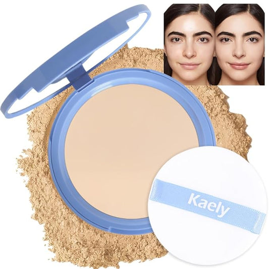 evpct Oil Control Pressed Face Powder Compact for Women, Translucent Setting Powder Makeup Foundation for Women, Waterproof Long Lasting Lightweight, polvo compacto de maquillaje, 01 Classic Ivory