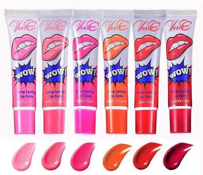 Lip Stain Lip Gloss 6 Colors Tattoo Magic Color Peel Off Mask Tint Long Lasting Waterproof