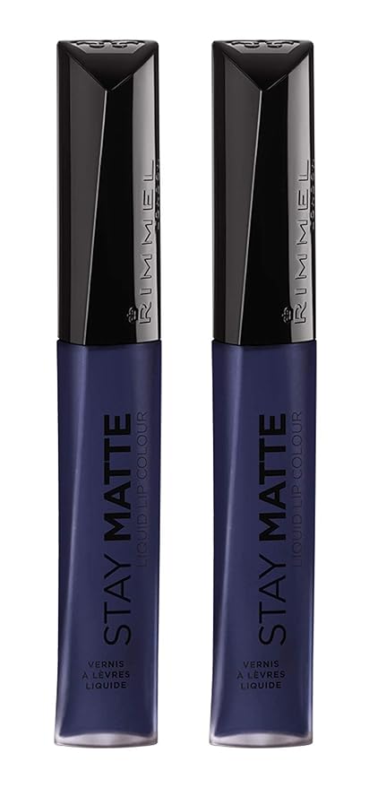 Rimmel Stay matte lip liquid, blue iris, 0.21 Fl Oz (Pack of 2)