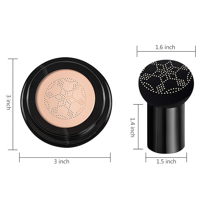 Air Cushion CC Cream Moisturizing Concealer Mushroom Head Brush Waterproof Makeup Foundation Moisture BB Cream for Women Girls (marble)
