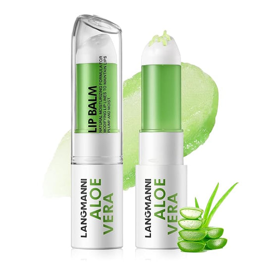 Jolilab 1Pcs Aloe Vera Lip Balm Lip Gloss, Long Lasting Hydrating Lip Care Nutritious Lip Oil Plumper Lip Balm Moisturizer Lip Makeup Set for Gilrs and Women(1Pcs)