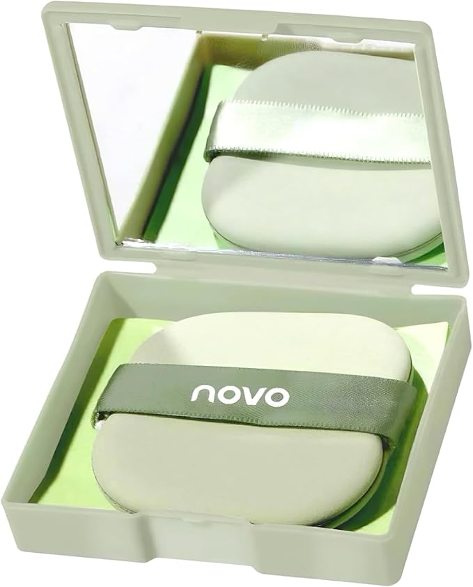 Novo Oil Absorbing Sheets with Mirror & Powder Puff – 100 Sheets, Instant Shine Control, Portable & Travel-Friendly, Convenient Oil Control, Non-Greasy Skin, Easy to Use, Unisex