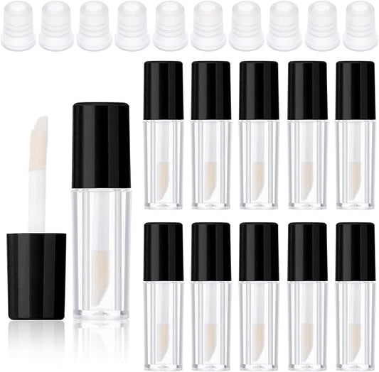 10pcs Empty Lip Gloss Tubes With Wand 1.2ml Clear Mini Refillable Lip Gloss Containers Lip Balm Bottles For Lipstick Samples Diy Makeup Lipgloss Making Kit