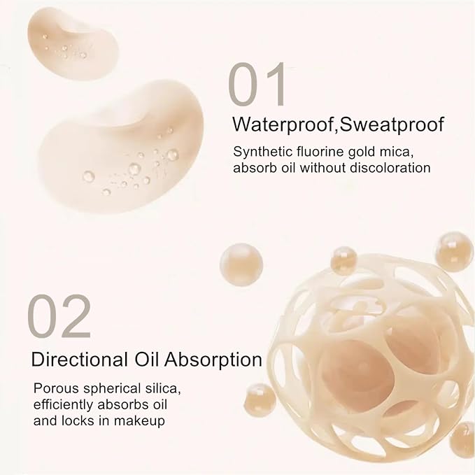 Air Soft Focus Loose Setting Power,Matte Finish,Compact,Waterproof and Longlasting Finishing Powder,Magnetic Talc-Free Face Powders,2 Natural for Oily Skin.