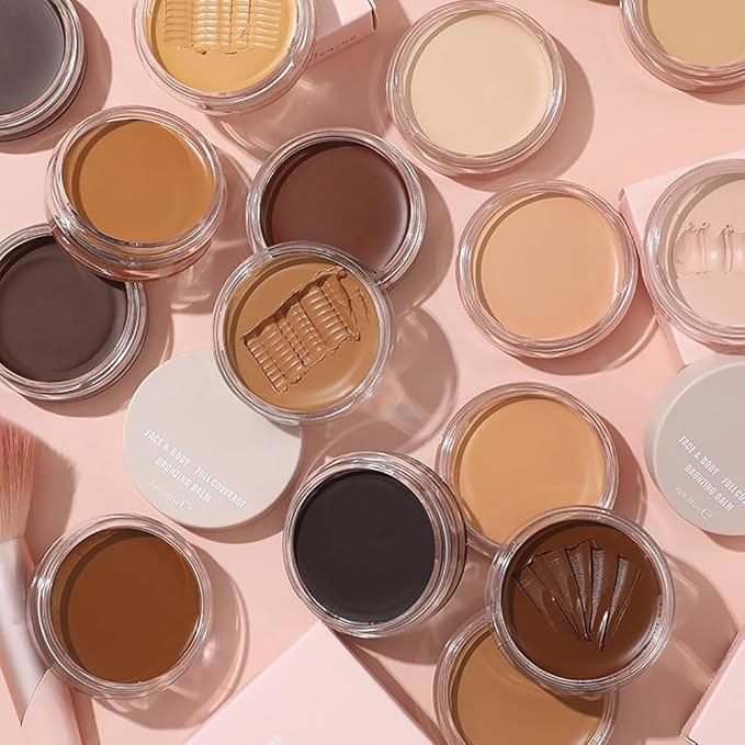 Kaely Cream Pot Concealer Full Coverage Makeup Set, Under Eye Brightener Color Correcting Concealer for Dark Circles, Waterproof Foundation Palette with Brush, Eye Ring Corrector de ojeras, 04
