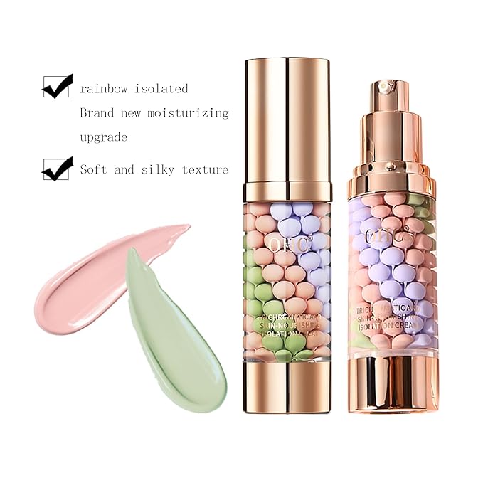 LAMUSELAND Face Primer Before Makeup, 2Pcs Color Correcting & Brightening Skin Tones Primer, 3 in 1 One Step Moisturizing Oil Control Tinted Isolation Cream (2)
