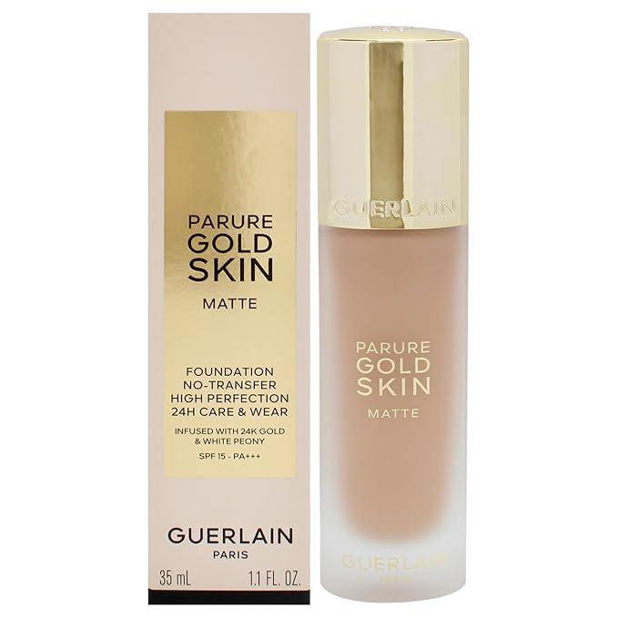 Parure Gold Skin Matte 24H Wear No-Transfer Foundation SPF 15-3N Neutral by Guerlain for Women - 1.1 oz Foundation