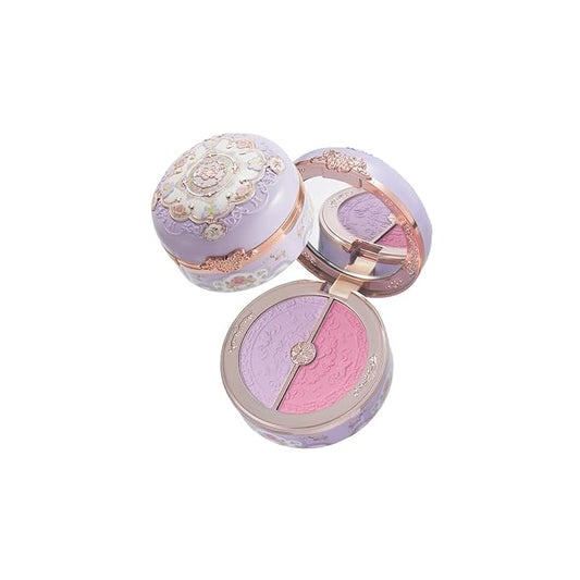 Flower Knows Butterfly Cloud Collar Rouge Box Highlighting & Blush Duo Powder 04 Seaborne Moon+Butterfly Cloud Collar Angled Powder Brush Pearly Moonlight
