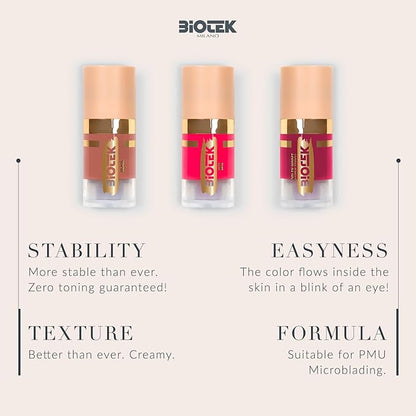 Bundle of 3 Lip Pigments for Permanent Make-Up (0,24 fl.oz.) - Glacé, Bite, Supermodel
