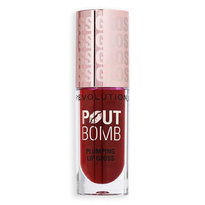 Revolution, Pout Bomb Plumping Lip Gloss, High-Shine for Glossy, Fuller & Plump Lips with Hyaluronic Acid & Peptides, Vegan & Cruelty-Free, Light Mauve, 0.15 fl oz