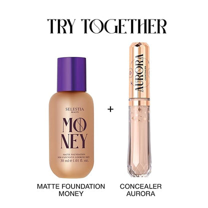 Money Liquid Matte Foundation – Long-Lasting, Natural Looking & Buildable Coverage – For Combination, Dry, Oily Skin – Lightweight & Moisturizing (Cloud)