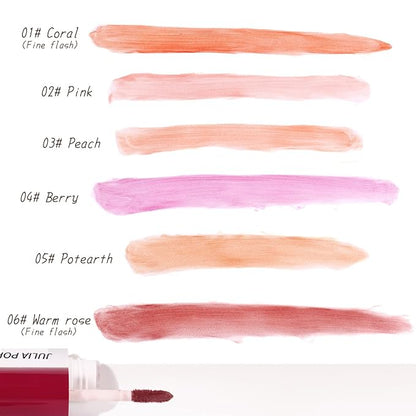 AKARY Velvet Mousse Liquid Blush Makeup for Cheeks, Lightweight Water Glossy Blush to Shape, Contour & Highlight Face, Moisturizing, Long-wearing, Smudge Proof (06 Warm Rose (Fine Flash))