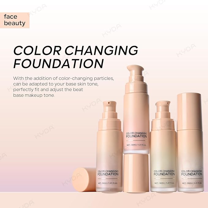 KYDA Green Color Changing Foundation, Color Correcting CC Cream with Centella, Even Red Skin Tone, Lightweight Non-Greasy, Hydrating, Sheer Coverage, Multiuse Face Concealer with Natural Finish