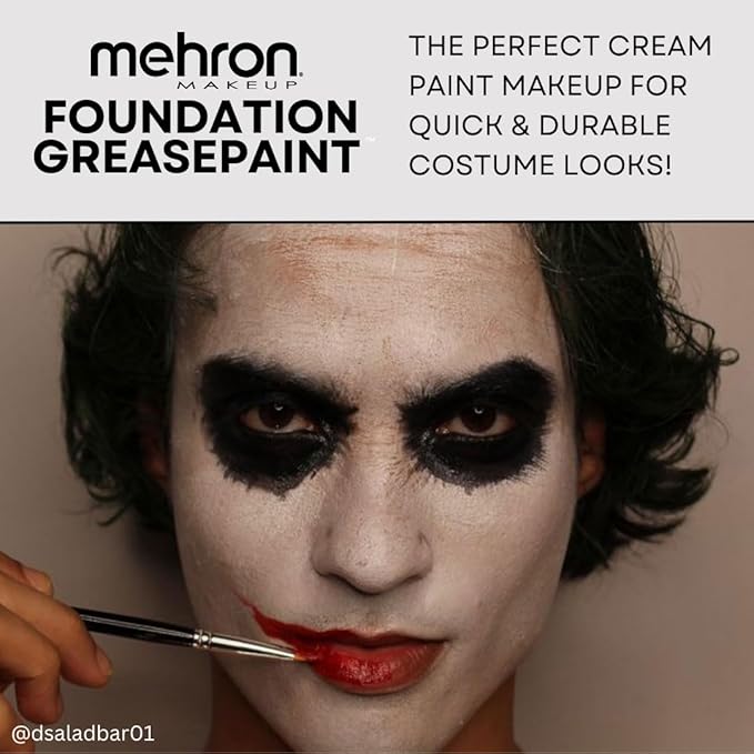 Mehron Makeup Foundation Greasepaint | Stage, Face Paint, Body Paint, Halloween Makeup 1.25 oz (38 g) (Really Bright Red)