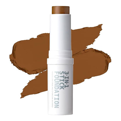 Ruby Kisses Natural Full Coverage 3-In-1 Stick Foundation. Easy to Apply, Hydrating, Lightweight, Long Lasting, Concealer and Contour Stick for Face Makeup (Warm Coconut)
