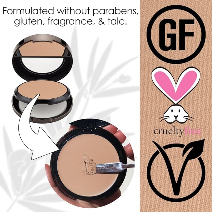 Bodyography Anti Aging Face Powder (Medium Dark): Matte Oil-Free Salon Foundation Powder Makeup w/ Vitamin E, C & Antioxidants | Gluten-Free, Cruelty-Free, Paraben-Free