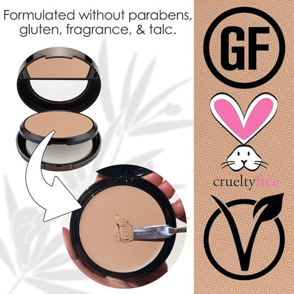 Bodyography Anti Aging Face Powder (Medium Dark): Matte Oil-Free Salon Foundation Powder Makeup w/ Vitamin E, C & Antioxidants | Gluten-Free, Cruelty-Free, Paraben-Free