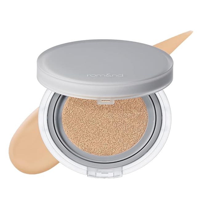 Rom&nd Nu Zero Cushion (04 Beige 23) Long Lasting, High Coverage, Semi Matte Finish, Flawless Complexion Without Cakey Face, Makeup Base and Fixer, Thinly Layered, Korean Cushion Foundation