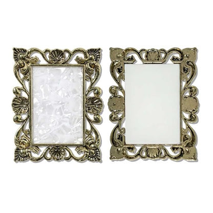 Teensery 2 Pcs Resin Nail Art Palette Mixing Plate Vintage Edge Display Board Cosmetic Tray Manicure Tool for Home and Salon Use