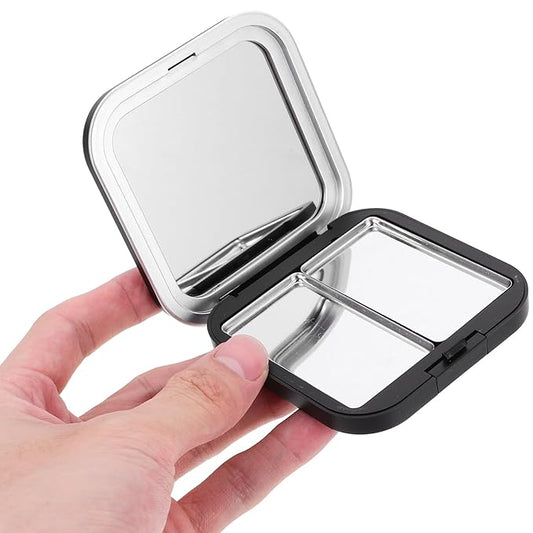 Beaupretty Empty Eyeshadow Palettes 2PCS Empty Eyeshadow DIY Lipstick Lip Balm Blusher Containers Refillable Makeup Storage Case Box with Mirror