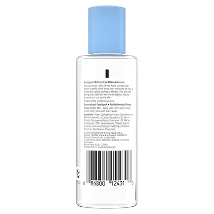 Neutrogena Gentle Oil-Free Eye Makeup Remover & Cleanser for Sensitive Eyes, Non-Greasy Makeup Remover, Waterproof Mascara Remover, Dermatologist & Ophthalmologist Tested, 3.8 fl. oz