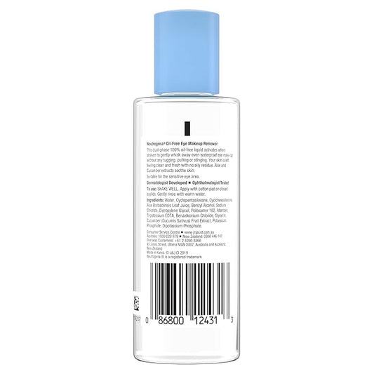 Neutrogena Gentle Oil-Free Eye Makeup Remover & Cleanser for Sensitive Eyes, Non-Greasy Makeup Remover, Waterproof Mascara Remover, Dermatologist & Ophthalmologist Tested, 3.8 fl. oz