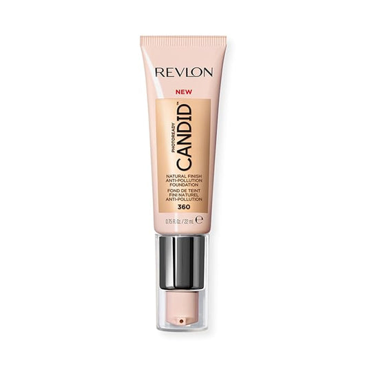 Revlon PhotoReady Candid Natural Finish Foundation, with Anti-Pollution, Antioxidant, Anti-Blue Light Ingredients, 360 Cashew, 0.75 fl. oz.