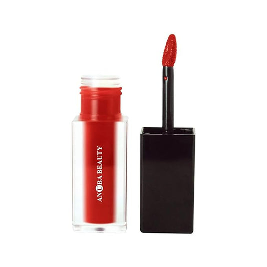 Matte Lip Stain - True Crimson Red, Luxurious Long-Lasting Color, Velvety Matte Finish, Plant based, Vitamin E Enriched, smudge proof lipstick (True Crimson, medium)