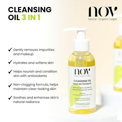 Cleansing Oil - Facial Cleanser for Waterproof Make-Up - Non-Greasy Face Cleanser With Sweet Almond Oil for Hydration - All Skin Types - 5.07 oz
