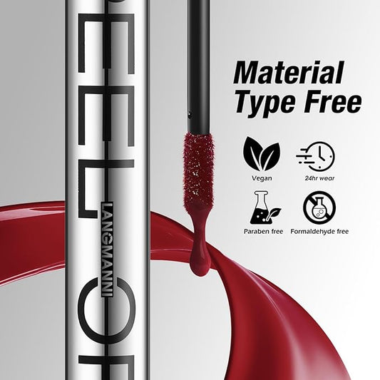 LANGMANNI 2 Colors Long-Lasting Peel Off Lip Liner Set, Waterproof & Smudge-Proof Matte Lip Liners Gift Makeup For Girls (#1+2)