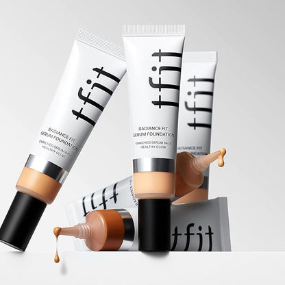 Radiance Fit Serum Foundation - Flawless Coverage, Dewy finish, Long-lasting Waterproof and sweatproof,Lightweight,Creamy Natural,1.05 Oz. (N09 Chestnut, 1.05 Oz.)