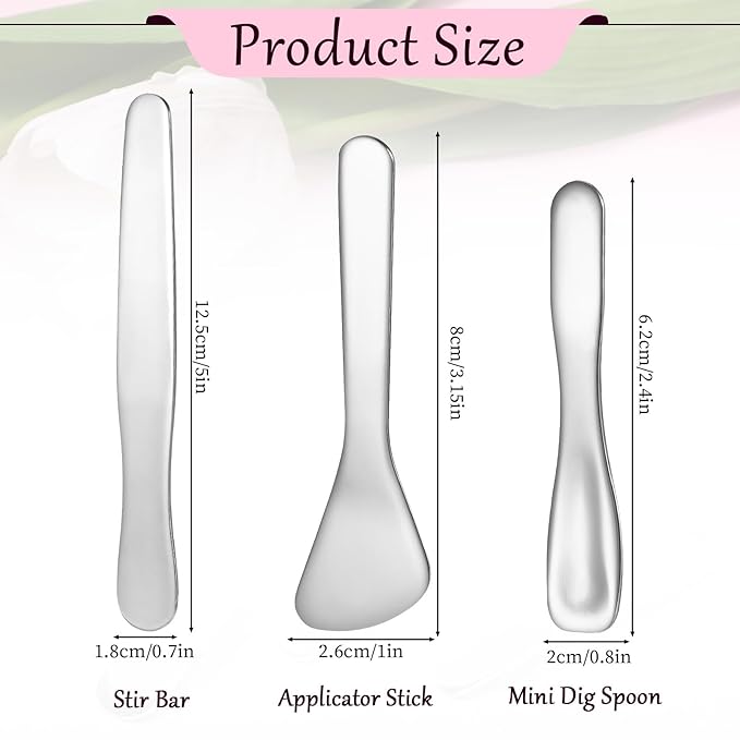 3 Pcs Mini Metal Cosmetic Spatula, Reusable Skin Care Spoon Beauty Scoop Spatula Multi-functional Facial Applicator Tool for Skin Care Creams Eye Cream Essences Beauty Accessories