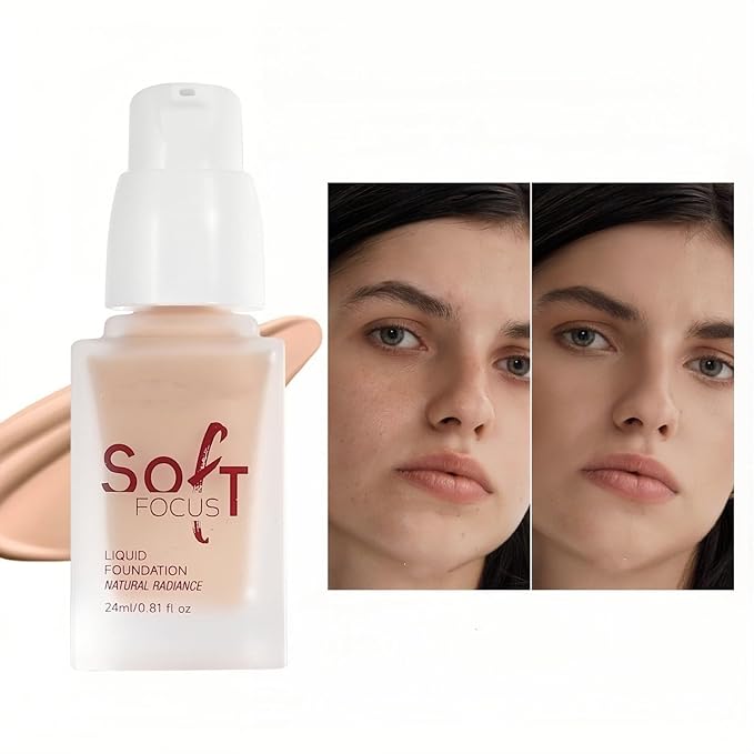 Full Coverage Foundation 10 Colors Natural Lightweight Smooth Creamy Foundation Long-lasting Longwear Matte Oil-Control Foundation (Color 03)