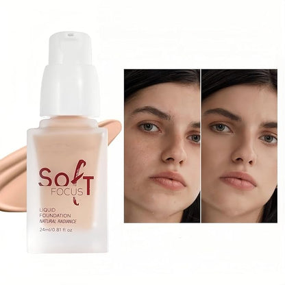 Full Coverage Foundation 10 Colors Natural Lightweight Smooth Creamy Foundation Long-lasting Longwear Matte Oil-Control Foundation (Color 03)
