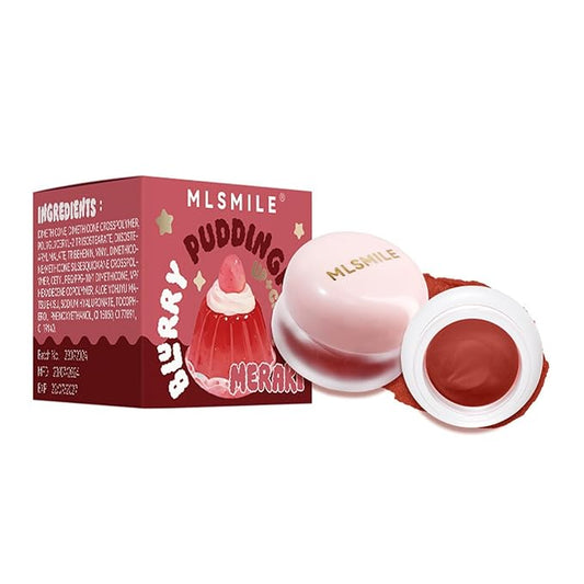 Lip and Cheek Blurring Pudding Pot, Blurry Pudding Pot, Buildable and Lightweight, Multi-Purpose Blurring and Mousselike Pudding Pots for Lips and Cheek(Meraki)