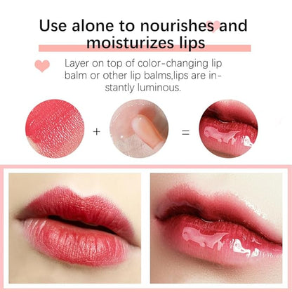 Hydrating Lip Oil - Moisturizing, Plumping Lip Gloss Balm With Cherry Tint