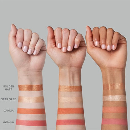 Kevyn Aucoin The Art of Blush & Glow, PINK: Sculpt & define makeup compact DUO palette with a pink-toned matte blush (Azalea) plus a champagne colored Highlighter (Star Gaze). Universally flattering.