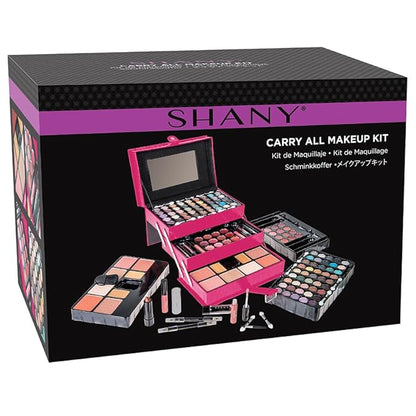 SHANY All In One Makeup Kit - Eyeshadow, Blush, Face Powder, Lipstick, Eye Liner, Makeup Pencils & Mirror - Reusable Storage Box - Pink
